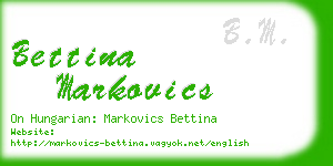bettina markovics business card